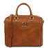 Pisa - Leather laptop briefcase with front pocket